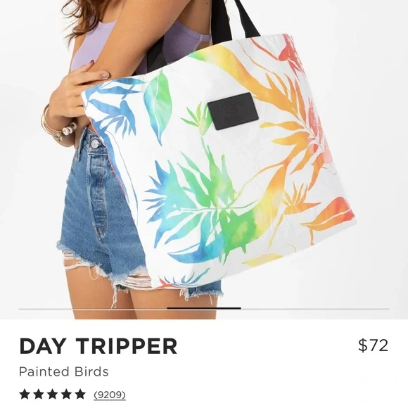 Aloha beach Day Tripper bag Rainbow Painted Birds Day Wet/dry bag. NWT. - Picture 4 of 5